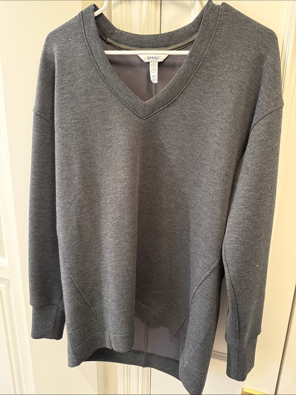 SPANX Charcoal V-Neck Sweater